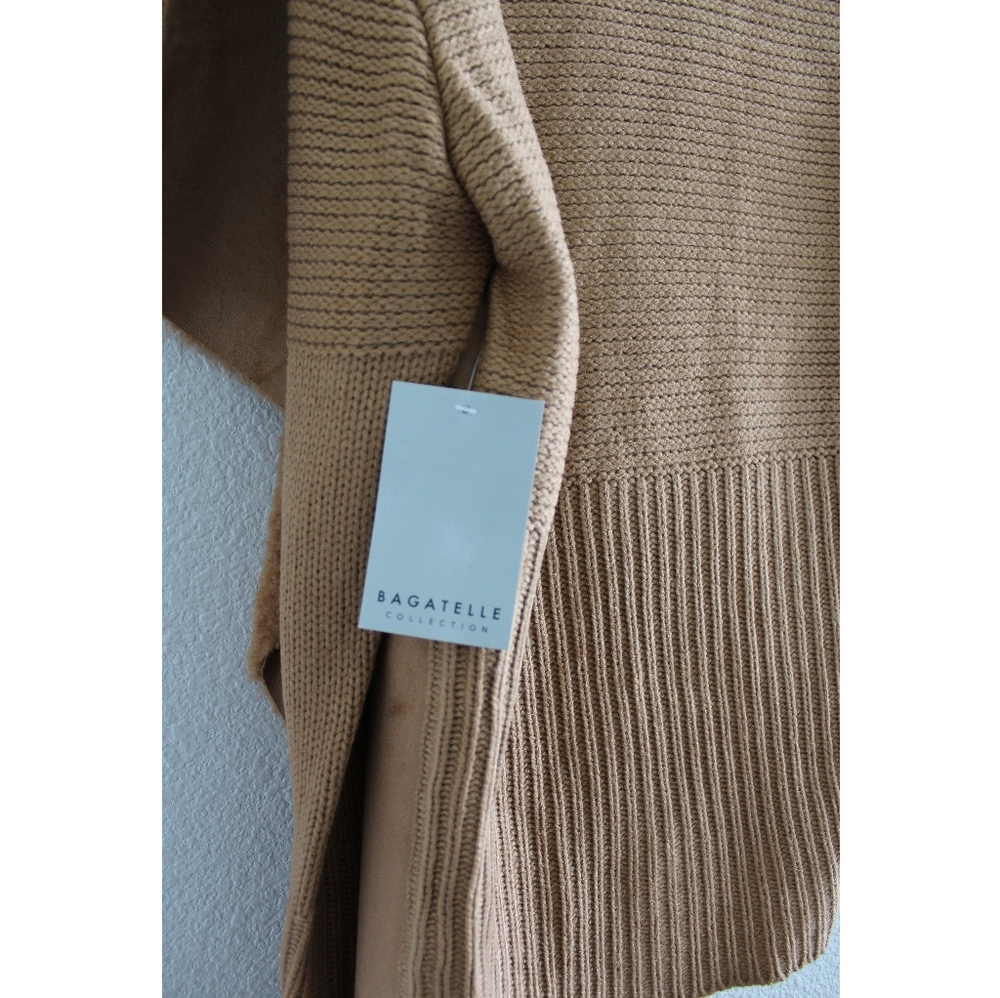 bagatelle Camel Faux Fur-Lined Cardigan Jacket - Picture 5 of 7